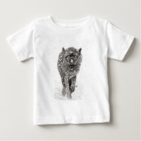Der graue Schwarze Wolf im Schnee , der wilde Wint