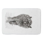 Der graue Schwarze Wolf im Schnee , der wilde Wint Badematte (Vorderseite)