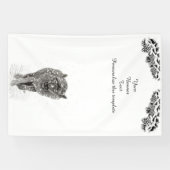 Der graue Schwarze Wolf im Schnee , der wilde Wint Banner (Horizontal)