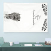 Der graue Schwarze Wolf im Schnee , der wilde Wint Banner (Messe)