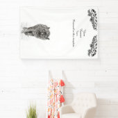Der graue Schwarze Wolf im Schnee , der wilde Wint Banner (InSitu)