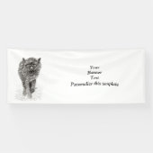 Der graue Schwarze Wolf im Schnee , der wilde Wint Banner (Horizontal)