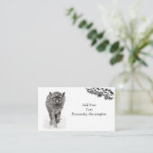 Der graue Schwarze Wolf im Schnee , der wilde Wint Begleitkarte (Stehend Vorderseite)