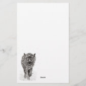 Der graue Schwarze Wolf im Schnee , der wilde Wint Briefpapier (Rückseite)