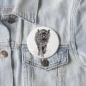 Der graue Schwarze Wolf im Schnee , der wilde Wint Button (Beispiel)