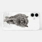 Der graue Schwarze Wolf im Schnee , der wilde Wint Case-Mate iPhone Hülle (Rückseite (Horizontal))