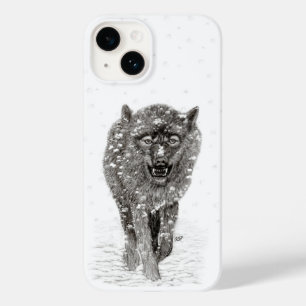 Der graue Schwarze Wolf im Schnee , der wilde Wint Case-Mate iPhone 14 Hülle