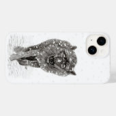 Der graue Schwarze Wolf im Schnee , der wilde Wint Case-Mate iPhone Hülle (Rückseite (Horizontal))