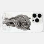 Der graue Schwarze Wolf im Schnee , der wilde Wint Case-Mate iPhone Hülle (Rückseite (Horizontal))