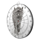 Der graue Schwarze Wolf im Schnee , der wilde Wint Dartscheibe (Vorderseite rechts)