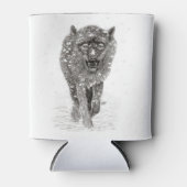 Der graue Schwarze Wolf im Schnee , der wilde Wint Dosenkühler (Vorderseite)
