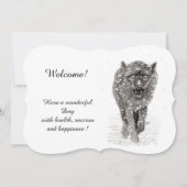 Der graue Schwarze Wolf im Schnee , der wilde Wint Einladung (Vorderseite)