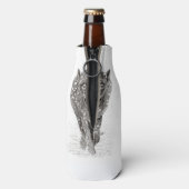 Der graue Schwarze Wolf im Schnee , der wilde Wint Flaschenkühler (Flasche Rückseite)