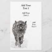 Der graue Schwarze Wolf im Schnee , der wilde Wint Flyer (Vorne)