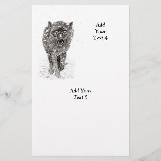 Der graue Schwarze Wolf im Schnee , der wilde Wint Flyer (Hinten)