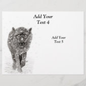 Der graue Schwarze Wolf im Schnee , der wilde Wint Flyer (Hinten)