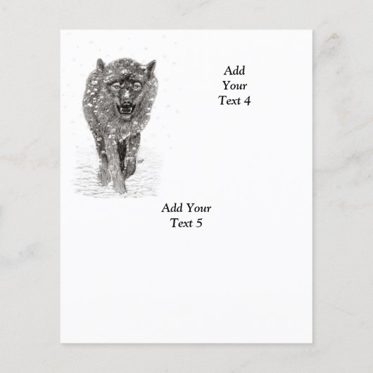 Der graue Schwarze Wolf im Schnee , der wilde Wint Flyer (Hinten)