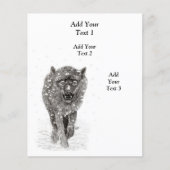 Der graue Schwarze Wolf im Schnee , der wilde Wint Flyer (Vorne)