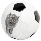Der graue Schwarze Wolf im Schnee , der wilde Wint Fußball (Dreiviertel)
