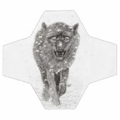 Der graue Schwarze Wolf im Schnee , der wilde Wint Fußball (Flach)