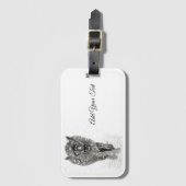 Der graue Schwarze Wolf im Schnee , der wilde Wint Gepäckanhänger (Vorderseite Vertikal)