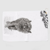 Der graue Schwarze Wolf im Schnee , der wilde Wint Golfhandtuch (Horizontal)
