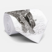 Der graue Schwarze Wolf im Schnee , der wilde Wint Krawatte (Gerollt)