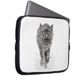 Der graue Schwarze Wolf im Schnee , der wilde Wint Laptopschutzhülle (Vorne Rechts)