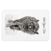 Der graue Schwarze Wolf im Schnee , der wilde Wint Magnet (Horizontal)