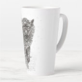 Der graue Schwarze Wolf im Schnee , der wilde Wint Milchtasse (Rechte Ecke)