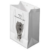 Der graue Schwarze Wolf im Schnee , der wilde Wint Mittlere Geschenktüte (Vorderseite Schrägansicht)