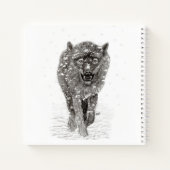 Der graue Schwarze Wolf im Schnee , der wilde Wint Notizblock (Rückseite)