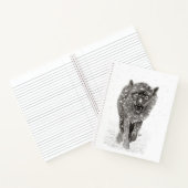 Der graue Schwarze Wolf im Schnee , der wilde Wint Notizblock (Innenseite)