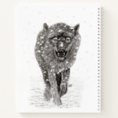 Der graue Schwarze Wolf im Schnee , der wilde Wint Notizblock (Rückseite)