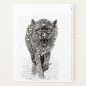 Der graue Schwarze Wolf im Schnee , der wilde Wint Planer (Rückseite)