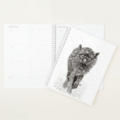 Der graue Schwarze Wolf im Schnee , der wilde Wint Planer (Anzeige)