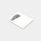 Der graue Schwarze Wolf im Schnee , der wilde Wint Post-it Klebezettel (angewinkelt)
