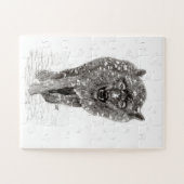 Der graue Schwarze Wolf im Schnee , der wilde Wint Puzzle (Horizontal)