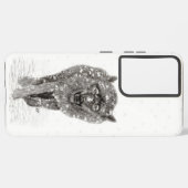 Der graue Schwarze Wolf im Schnee , der wilde Wint Samsung Galaxy Hülle (Rückseite (Horizontal))