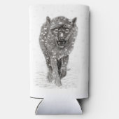 Der graue Schwarze Wolf im Schnee , der wilde Wint Selters Dosenkühler (Rückseite)