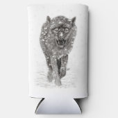 Der graue Schwarze Wolf im Schnee , der wilde Wint Selters Dosenkühler (Vorderseite)