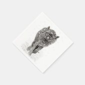 Der graue Schwarze Wolf im Schnee , der wilde Wint Serviette (Ecke)