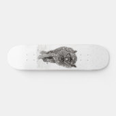 Der graue Schwarze Wolf im Schnee , der wilde Wint Skateboard (Horizontal)