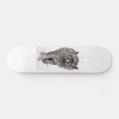 Der graue Schwarze Wolf im Schnee , der wilde Wint Skateboard (Horizontal)