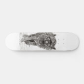Der graue Schwarze Wolf im Schnee , der wilde Wint Skateboard (Horizontal)