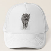 Der graue Schwarze Wolf im Schnee , der wilde Wint Truckerkappe (Vorderseite)