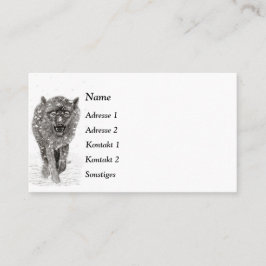 Der graue Schwarze Wolf im Schnee , der wilde Wint Visitenkarte