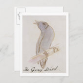 Der graue Vogel, von 'Sechzehn Zeichnungen von Com Postkarte (Vorne/Hinten)