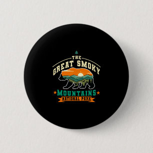 Der Great Smoky Mountains Nationalpark Retro-Bär Button