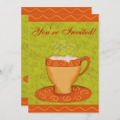Der Green & Orange Cup - individuelle Kaffeeverans Einladung (Vorne/Hinten)